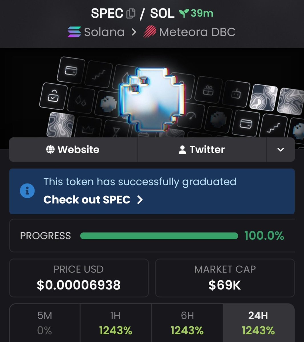 waaaaaw_9's tweet photo. $SPEC Another massive send 🚀
$69K MC ➜ $2.6M MC
That’s what happens when you get in early.
Private TG ate once again 💰🔥
Follow &amp; 📩 DM me to get into the TG + Discord before the next gem explodes.
Ca: 2AVjqmGbMqg7rSyHVv2deVdggsBgBtu1Bi69BUvE5WRv
#memecoin #crypto #bbvipks4 https://t.co/bJTCjIgFUO
