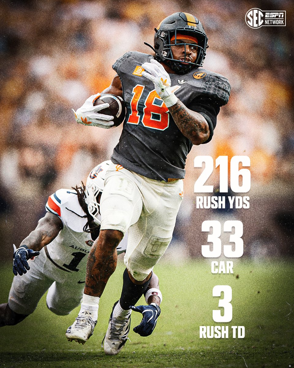 SECNetwork's tweet photo. DESEAN BISHOP PUT THE VOLS ON HIS BACK 🔥

@Vol_Football https://t.co/uw10Gq453L