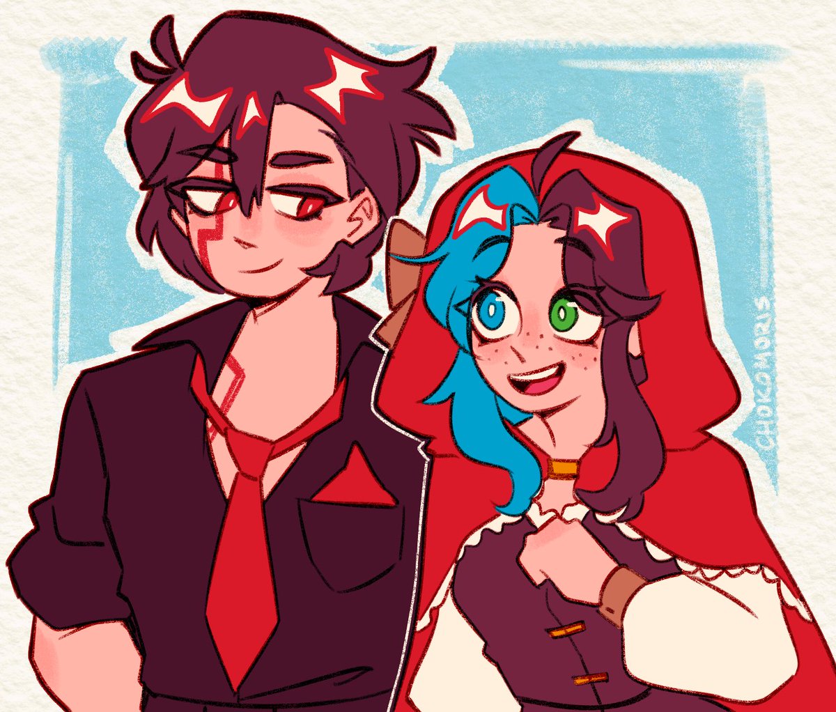 chokomoris's tweet photo. aww the brother and sister!!

[ #nominalgravyfanart #magicsingsfanart #notquitehuman #nqh ] https://t.co/HkPeHVRoC7