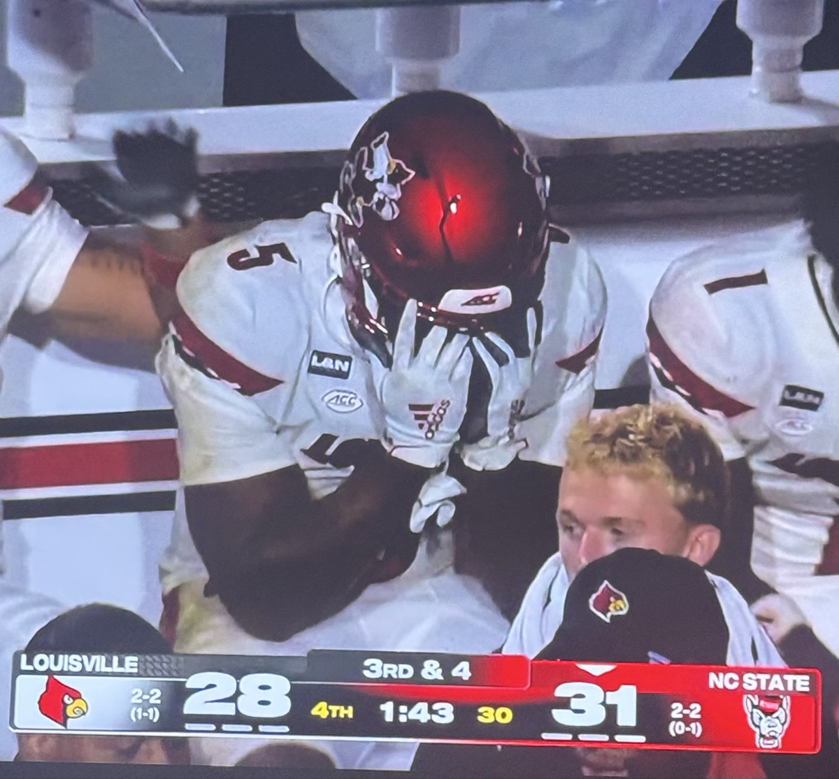 MiamiCanes55's tweet photo. @LouisvilleFB Player of the game goes to Kenyan Brown. Without his fumbles the outcome would not have been possible.
NC State lost a starting RB and two starting lineman. Bailey had a career high 373 yards and that bitch sucks. Louisville isn’t even a threat. You guys are dog shit! https://t.co/Nm0lvIlmIl