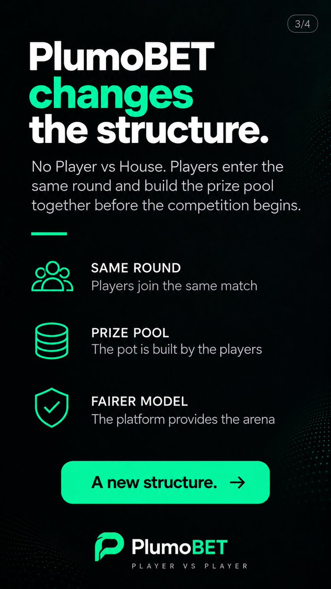 PlumoBET's tweet photo. The future of betting might not need a house at all.

Just players.
One arena.
One prize pool.
One winner.
PlumoBET is building competition around people, not the platform.
#PlumoBET #P2P #PlayerVsPlayer #CryptoGaming #Solana #Web3Gaming #GameFi https://t.co/kR4M8QOMTo