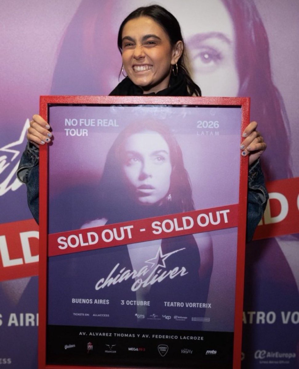 ChiaraArgOf's tweet photo. Tercer sold out en Argentina 🇦🇷 https://t.co/sxZ4qCYJbx