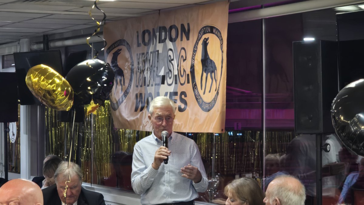 WWLSC's tweet photo. Thanks to special guests King John Richards, our President0. John Gough @wolves director. @meleves, and Simon Osborn of @WolvesFPA for making a huge suggess our 60th Anniversary this evening. 60 yes, 3000 + matches and still going strong https://t.co/Mwfayvz6sR
