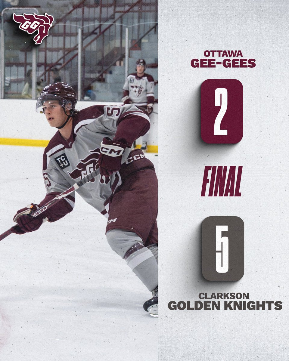 GeeGeesMHKY's tweet photo. Score final. Final score.

Nous serons de retour en action vendredi prochain à domicile contre Carleton pour l'ouverture de la saison. We’re back in action next Friday at home against Carleton to open the season.

#HorseHockey 🐎 #GGNation #GGCavalry #LetsMakeHistory https://t.co/W8uzCX9GCA
