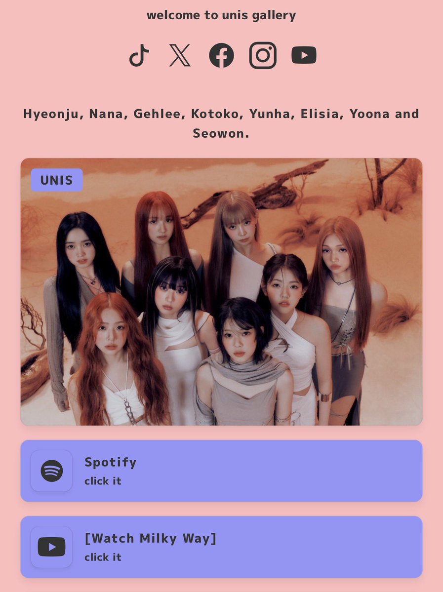 softlyforelisia's tweet photo. unis gallery! 📸

even though the group is gone, if you want to check out their music videos or concept photos, everything is here :)

and their individual socials are here too. follow them for more updates.

📎 https://t.co/xBKeK9bZ7g https://t.co/28ITMO9GV0