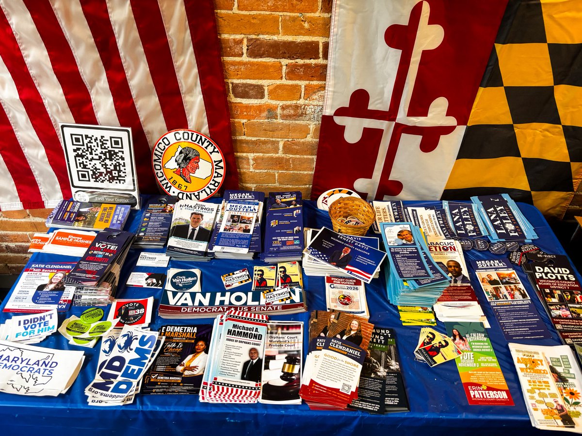 SarahForMD's tweet photo. #TeamElfreth fellows and I lent our support for Lower Shore candidates who refuse to be outworked even in the dreariest of weather! 🌧️We talked to voters alongside an Emerge Maryland sister Megan Outten, running for Wicomico County Council, as well as Dan Schwartz for Congress, Josh Hastings for State Delegate, Erin Shea Patterson for County Council, and more. Rain or shine, it was clear that these Do-Something Democrats have an affirmative, exciting vision for the Shore that is breaking through. 

Missed us? Join us on the Eastern Shore again as we knock doors for Emily Jackson for Talbot County Board of Education on October 11th. Sign up: https://t.co/6UjtwEYq5o