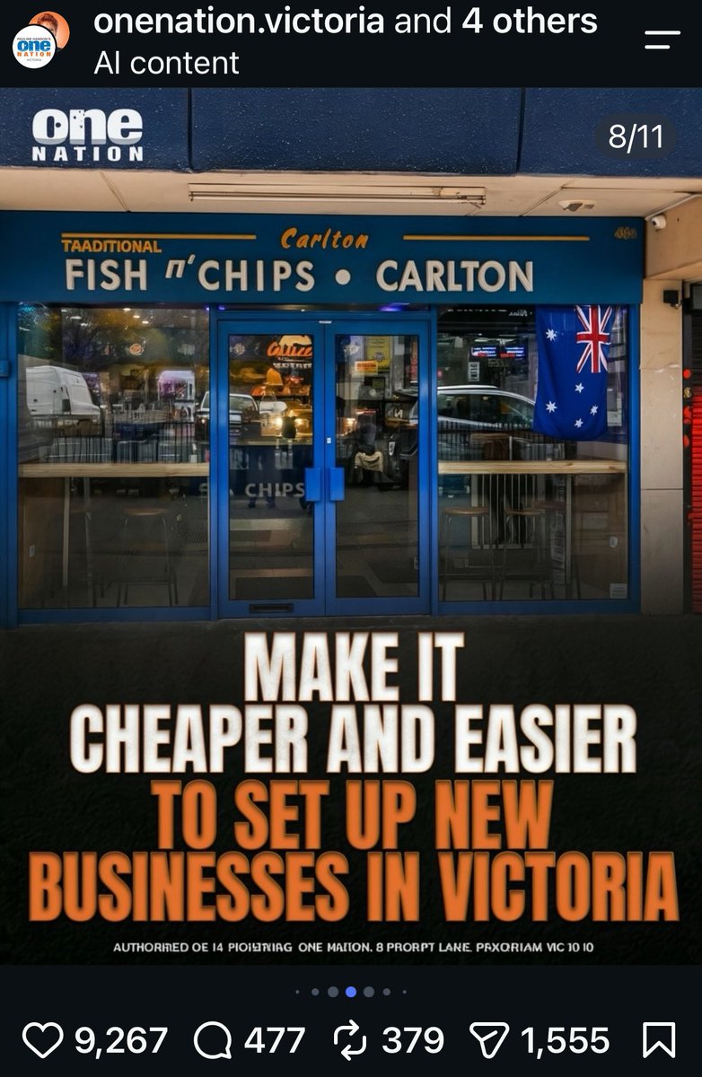 toiletpaperaus1's tweet photo. One Nation has finally launched their policies, less than 2 months before the Victorian election.

Look at the authorisation at the bottom… are they… AI generating their policies? 

They certainly are AI generating their content! https://t.co/S8qAyqs0AI