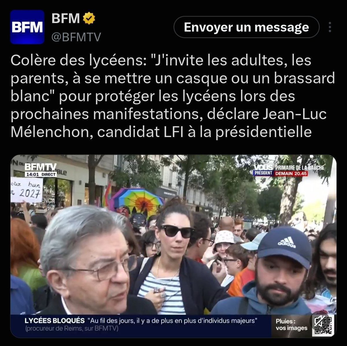 arnaud_robert4's tweet photo. 🤡 Le pyromane balise. https://t.co/zGXi67CAZL