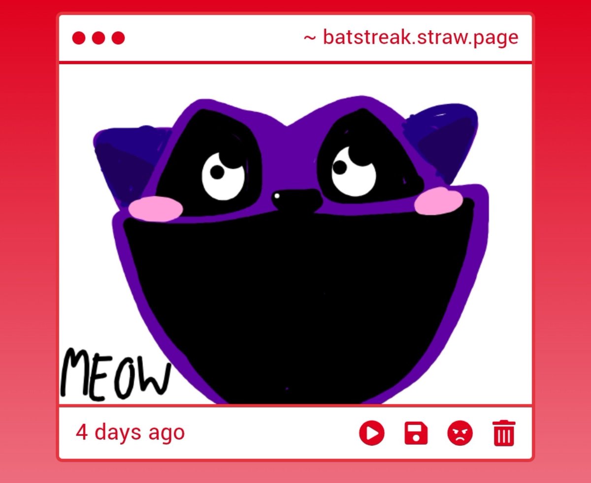 BatStreak's tweet photo. My ask gimmicks are still on hold for this month, but your guy's drawings really makes my heart swell

Got me blushing over here
(* ´ ▽ ` *) Seeing CatNap fans is very nice!!

Uhhh my tiktok is @/batstreak! I'll stream next week!

Also Hi :D https://t.co/nZpcovmk1H