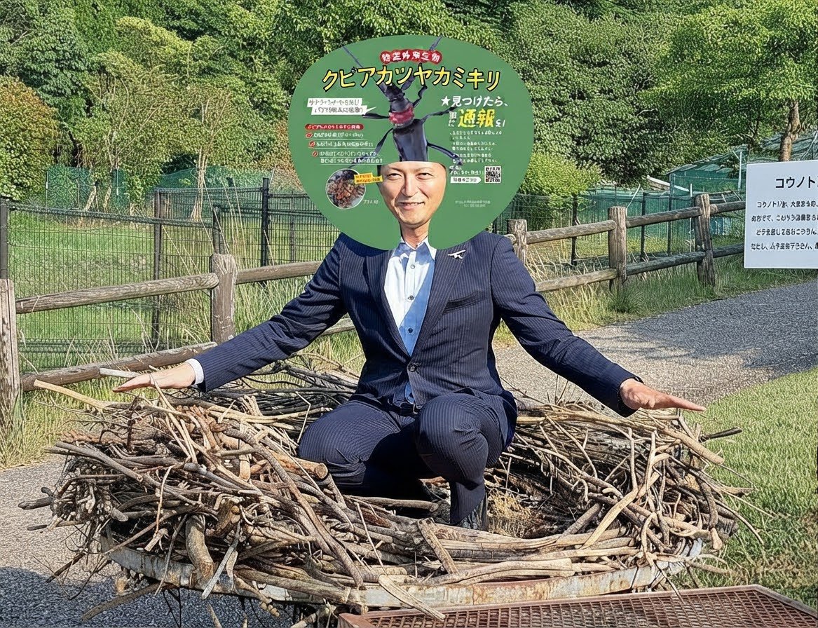 bodyishothot's tweet photo. そんなに虫が気になるなら、どこに行く時も、どんなシーンでも徹底的にやるべきです。知事をお辞めになって、本格的に「クビアカツヤカミキリハンター」の道に進まれてはいかがでしょうか。

#クビアカツヤカミキリくん 
#いろんなパターンで被ろう 
#二階建て頭部 
#斎藤元彦は虫ハンター https://t.co/DaelYmCdJ8