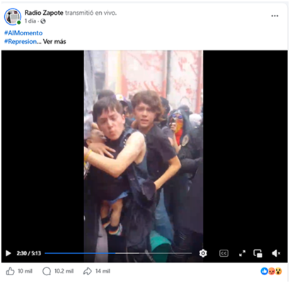 VaqueVeronica's tweet photo. @Claudiashein Si hubo represión afuera del metro Tlatelolco - Alc. Cuauhtémoc-CDMX (A. Rojo de la Vega)- había estudiantes, bebes. Video-Radio Zapote (Facebook) 1.8 millones de vistas (en PC), 10 mil comentarios (celular). https://t.co/khCISdqIqz