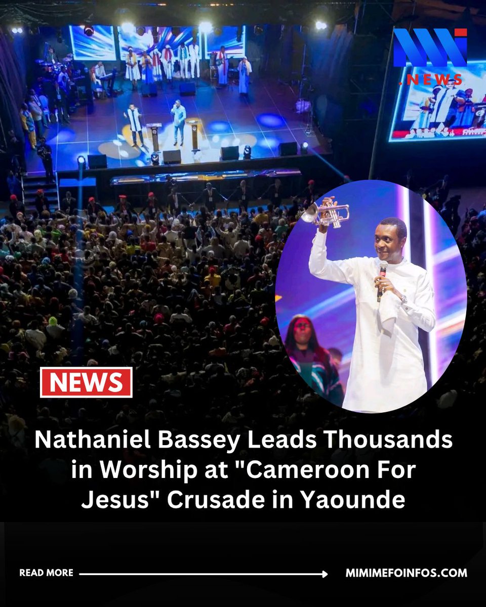 MimiMefoInfo's tweet photo. Nigerian gospel singer Nathaniel Bassey led tens of thousands of Christians in a worship service at the Yaoundé Omnisport Stadium on Saturday evening.

The event was part of a four-day evangelical crusade dubbed the "Cameroon For Jesus Crusade," championed by Bishop Robinson Fondong and Dr. Elizabeth Fondong. Organisers say hundreds of souls have been saved over the past days of the event.

Among several guest pastors who attended the crusade was popular Nigerian preacher Apostle Arome Osayi, who recently made headlines for a sermon in which he suggested that Nigeria's calling was to preach the gospel and export it to the world, just as China and other countries export technology.

Arome and other pastors, including Zambian Prophet Bernard Nwaka, held teaching and preaching sessions during the crusade, aimed at rekindling faith in Christ among believers.

Attendees were urged to walk in truth and embrace a renewed commitment to their faith.

The event is one of several Christian crusades held in the country yearly to preach Christ and awaken believers in a generation that organisers believe is increasingly drifting from spiritual values.

#MMINews