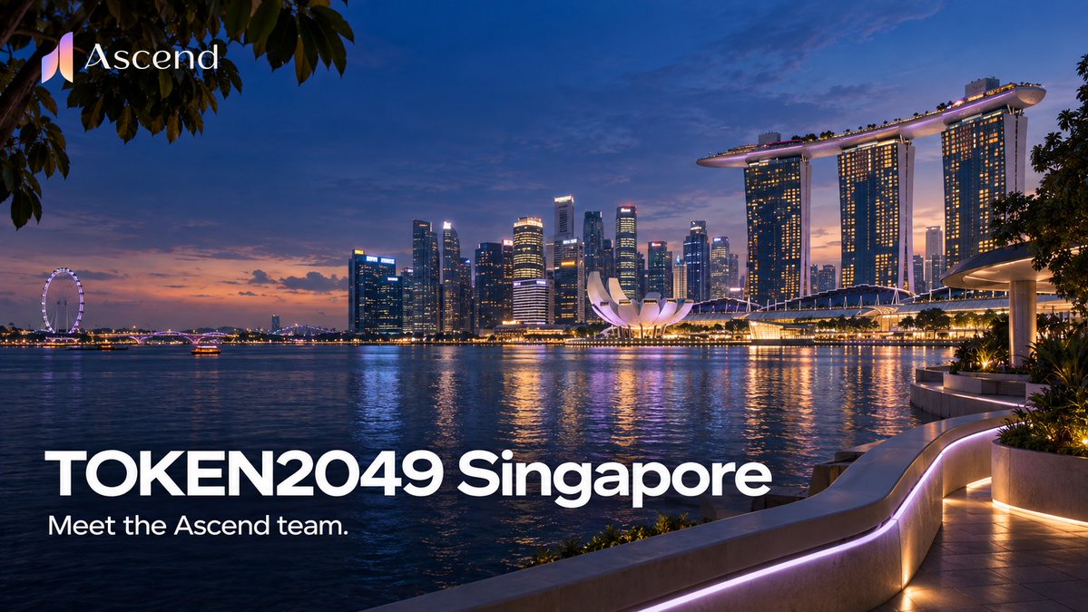 AscendLaunch's tweet photo. The Ascend team is heading to TOKEN2049 Singapore.

We’ll be at several Hyperliquid community events and are looking to connect with builders, investors, major $HYPE holders, and ecosystem contributors.

Building on Hyperliquid or Elysium? Send us a DM to meet. We’ll make it worth your time!

Ascend to Singapore