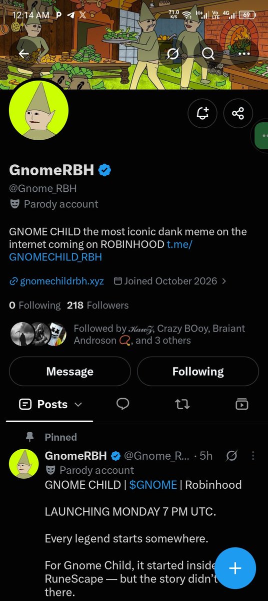 williamcookz's tweet photo. @Godfatherofethh @Gnome_RBH Here is my entry @Godfatherofethh 
Following 
Joined their TG and also interacted on their pinned post https://t.co/o7dG4sUOmS