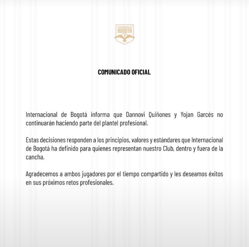 Quiqueson's tweet photo. Yojan “Papula” Garcés no sigue en Internacional

#quiqueson #elquiquedelagente #quqiuebarona https://t.co/0iv8gIk0ad