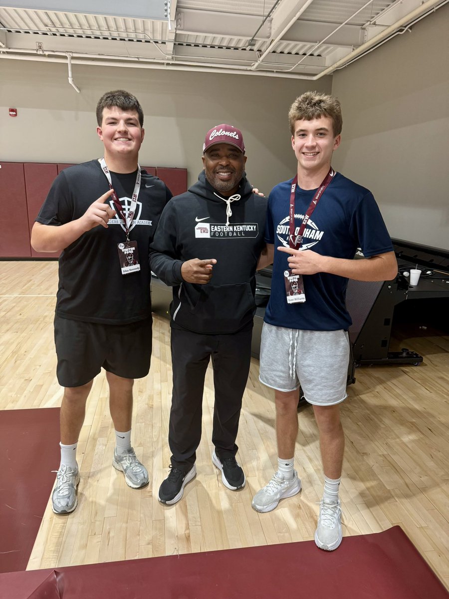 Evan3Williams's tweet photo. Got to spend the day @EKUFootball  with my guy @SilasKennedy71! Looking forward to continuing to learn about the program! Had a great conversation with @CoachWatson9 !

@CainSams @CoachBMeredith @cleats2whistle @MaxwellSmithEKU @Rivals @PrepRedzoneKY @KPGfootball @Rivals_Recruits https://t.co/twijeYqc1q