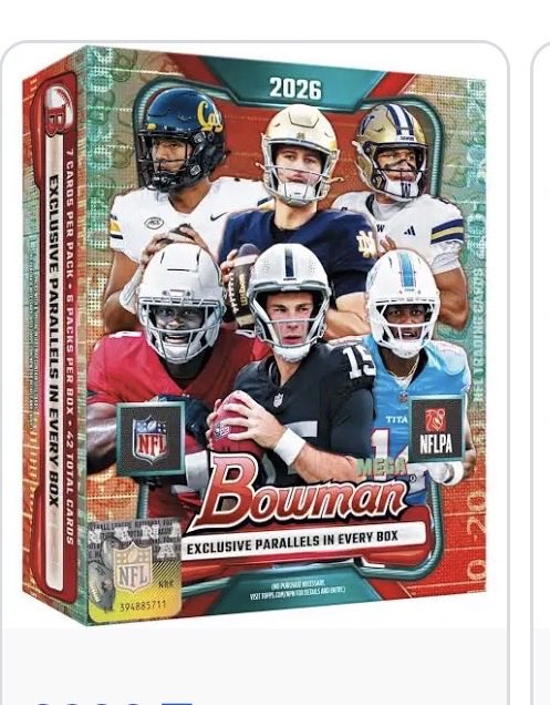 TB2426638837's tweet photo. This went well last night.
Let’s run it again.
2026 Bowman NFL B/S/T
Reply with what you have pulled that is for sale or trade.  Pics and prices.
Post again if already did last night!
Reposts appreciated 🙏 https://t.co/QoDfrW8MJF