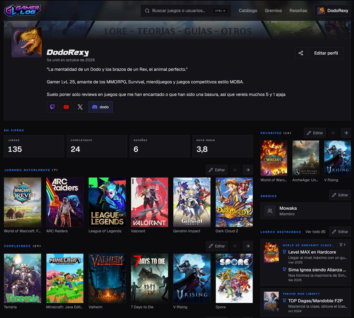 Dodo_Rexy's tweet photo. Os presento mi nueva web! https://t.co/ZodNlUZPpN

Registra TODO tu historial gamer en un solo lugar!

- Juegos jugados, completados, deseados
- Reviews de juegos
- Alias usados
- Gremios
- Logros destacados

¿Te acuerdas del nick de alguien pero no lo tienes agregado? Búscalo! https://t.co/rh0qoER8dy