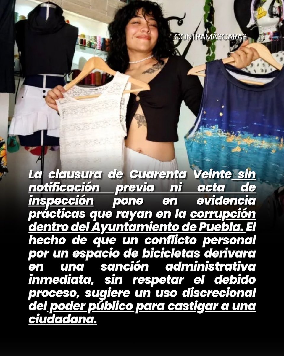 contramascaras's tweet photo. 🏠Emprendedora que cuida a familiar con discapacidad acusa clausura irregular de su espacio de trabajo por parte de funcionarios del @PueblaAyto 🔵 Ya interpuso una queja en la @CDHPuebla, donde pidió medidas de protección https://t.co/l8s5NyDaL3