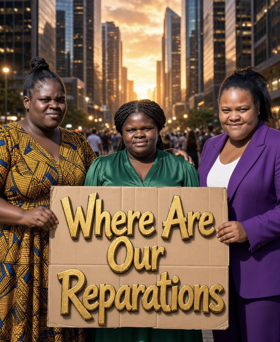 Luna_Jones79's tweet photo. They are standing in an American city asking taxpayers to cut a check for something that ended generations ago. Nobody alive today owned a slave, and nobody alive today was one. Should that bill ever get paid? https://t.co/Sj63D8csP5