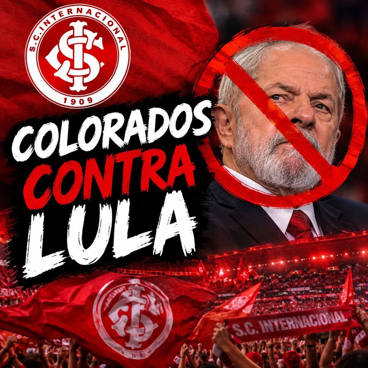pedropomper's tweet photo. A torcida Gre-Nal já se uniu nas enchentes. 

Amanhã é dia de união novamente. 

COLORADOS E GREMISTAS CONTRA LULA! https://t.co/4ua7QOFLPB