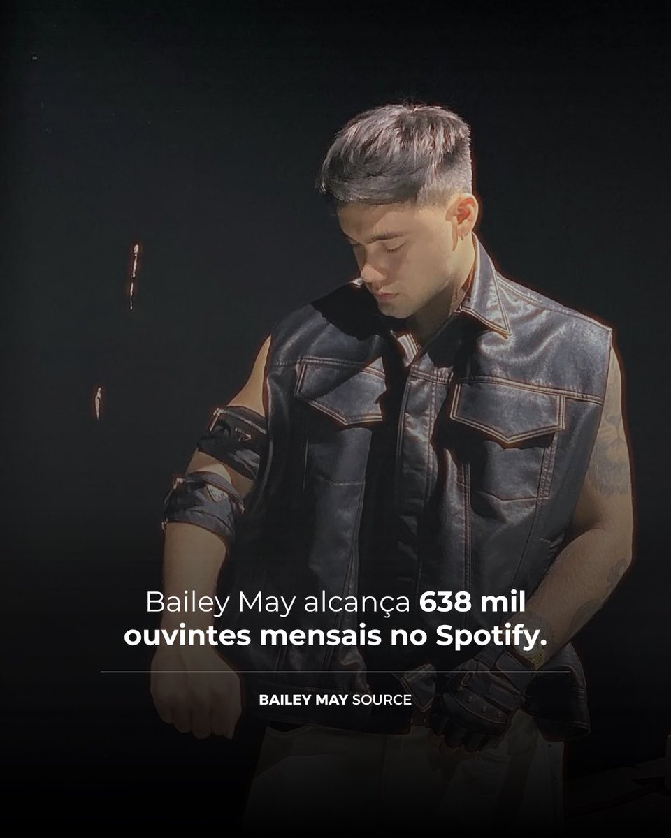SourceBaileyMay's tweet photo. O MAIORAL! Bailey May alcança 638 mil ouvintes mensais no Spotify. ❤️‍🔥 https://t.co/OuOSThrtcK