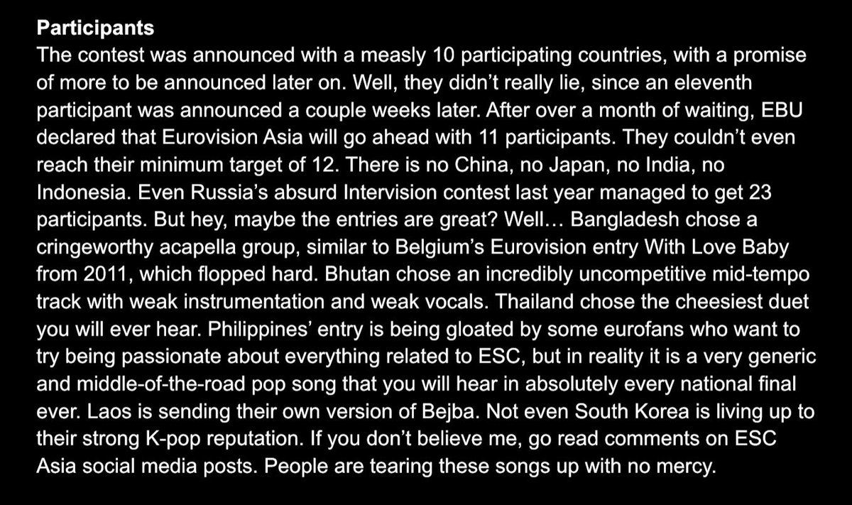 Elveon_'s tweet photo. For years there had been plans of Asiavision, always getting scrapped. Then, out of nowhere, right when the actual Eurovision is facing difficult times, the EBU announced Eurovision Asia. Such fun, right? Well… Allow me to share my observations and thoughts on it 🤓 https://t.co/2R7TWbJPlN