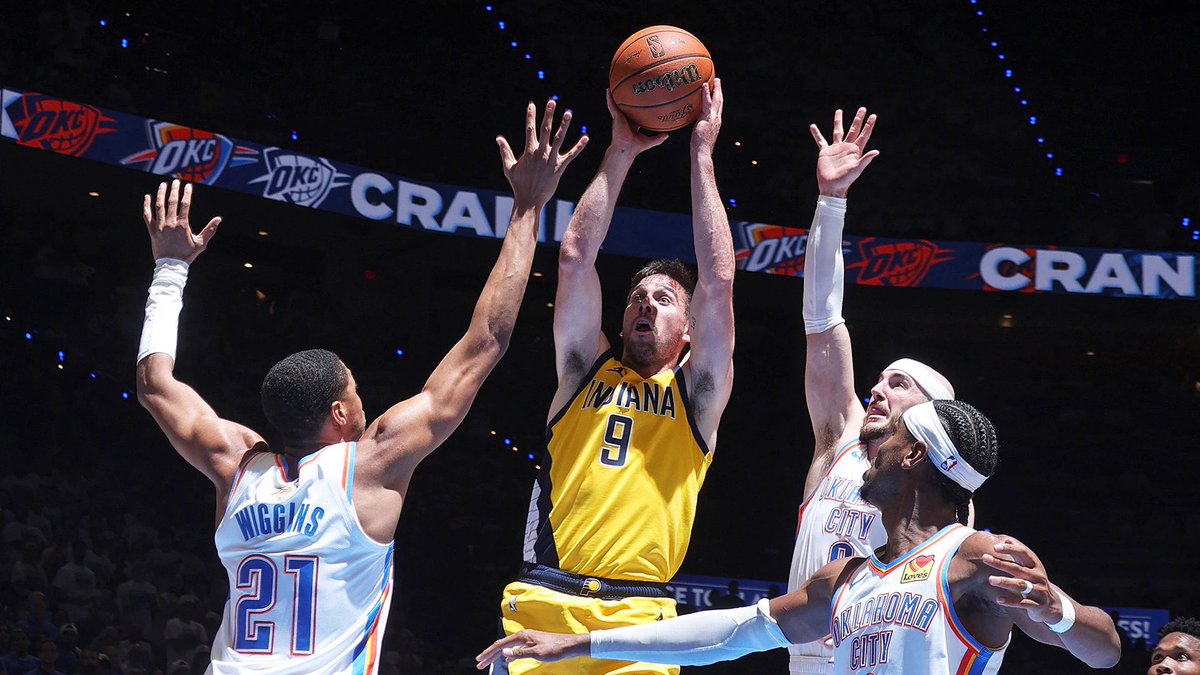 SleeperPacers's tweet photo. Best Mid-Range FG% In The 2025-26 NBA Regular Season (Min. 100 Mid-Range FGA):

1. Nikola Jokic — 55.9%
2. Rui Hachimura — 55.6%
3. Shai Gilgeous-Alexander — 54.9%
4. TJ McConnell — 54.1%
5. Jalen Brunson — 50.2%
6. Tobias Harris — 49.6%
7. Tre Johnson — 49.5%
8. Donovan Mitchell — 49.4%
9. Devin Vassell — 48.8%
10. Cade Cunningham — 48.6%

(via @statdefender)