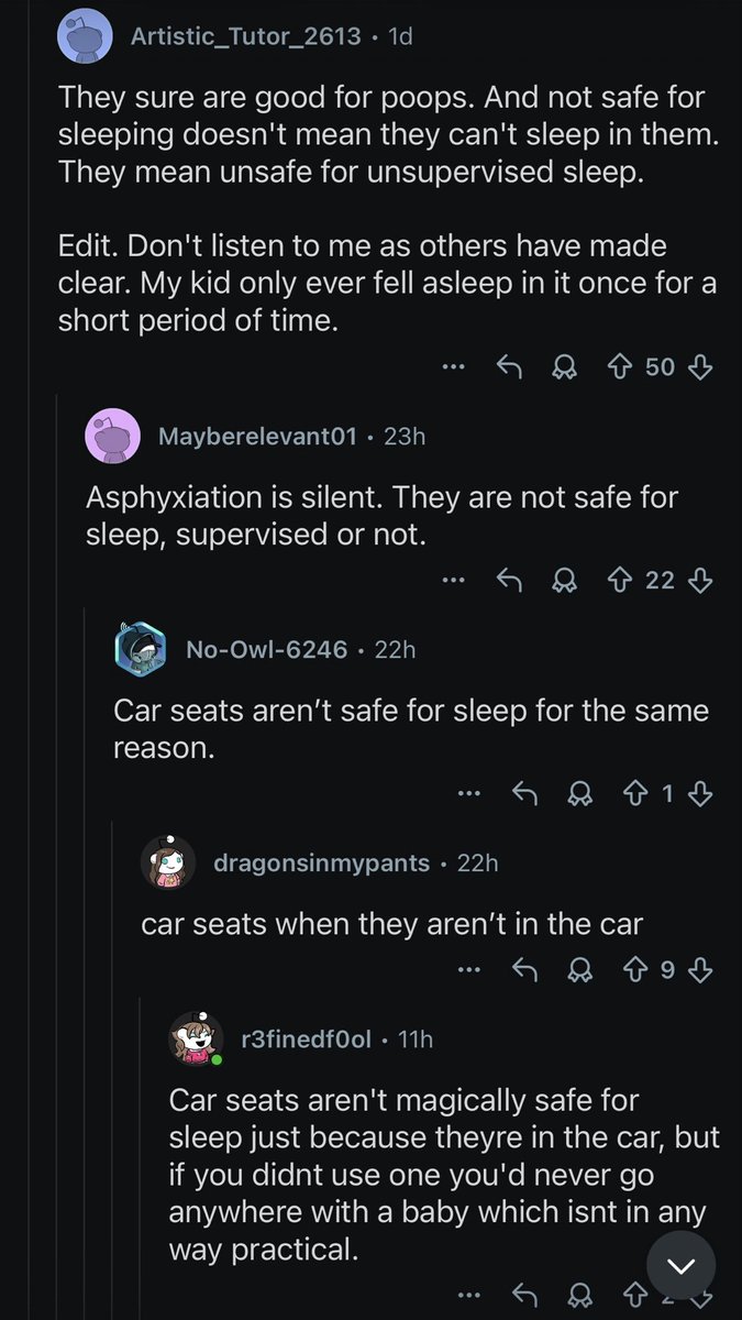 ein_edelweiss_'s tweet photo. am i crazy? are we really not letting babies sleep in a bouncer/rocker even while supervised? is that not the point of a bouncer?

this is why people think having a baby is impossible https://t.co/0teuRXYcjZ