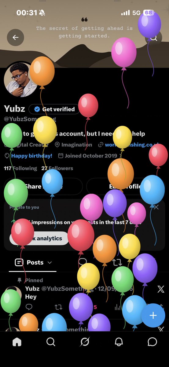YubzSomething's tweet photo. The only balloons I’ll see today, happy 24th to me https://t.co/J5GdR0oP6A