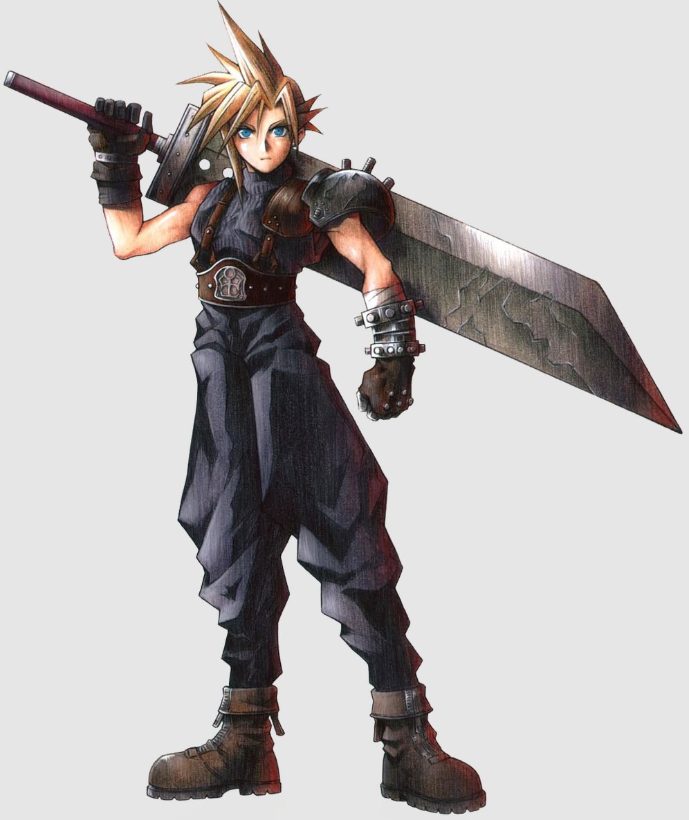 MechaGoddess's tweet photo. Disingenuous take. FF7 fans still care about it because it's a cool sword and a part of his identity even in OG 7. It has been associated with Cloud and FF7 forever and has been with him since he was designed. Even if it looked different at first, you can see how it came to be https://t.co/ghWEzsDeyw