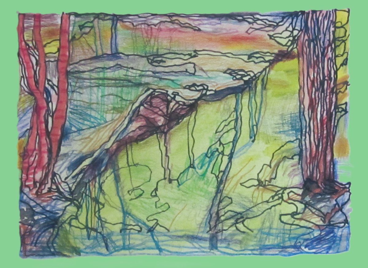 hobothumb's tweet photo. drainage between 2 apartment buildings    gouache, acrylic, ink and pencil and pastels on bristol, 11x7" https://t.co/w2IUUCVCYE
