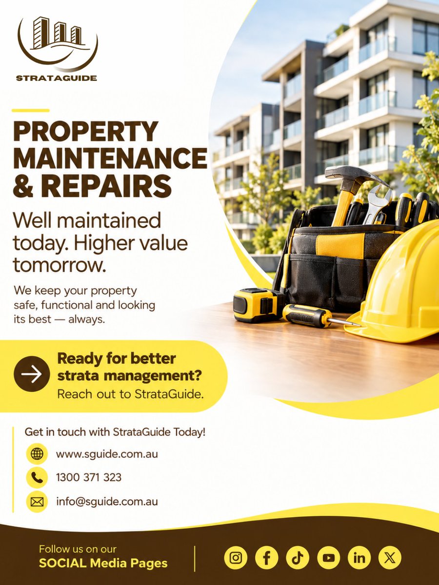 StrataGuide's tweet photo. Looking its best, always. Not a one-time clean-up before a sale, but the standard a property holds every single day. 🌐https://t.co/QveYQmkGfo ☎️1300 371 323 #StrataMaintenance https://t.co/oGWgMooYZj