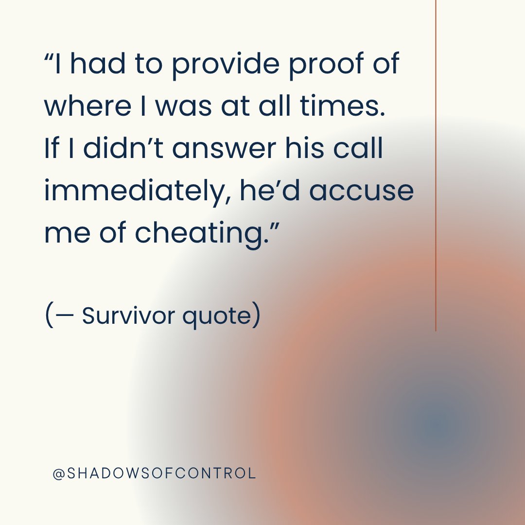 shadows_control's tweet photo. Constant surveillance and accusations are warning signs of coercive control.
#ControllingBehavior #CoerciveControl https://t.co/LvQsC28Xub