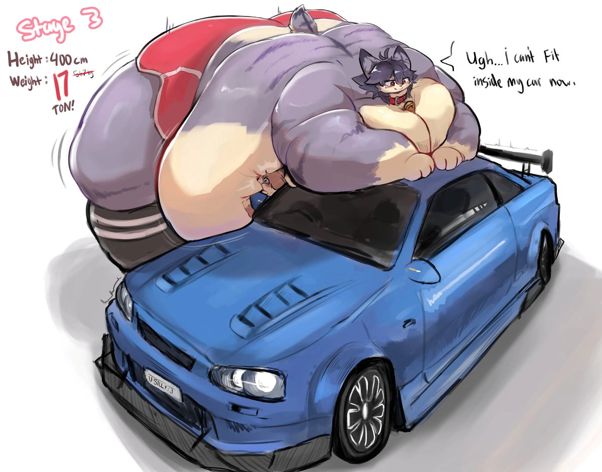 IruKuno's tweet photo. He's too BIG for his own car now (some days later...) https://t.co/xqF3iPlQDD