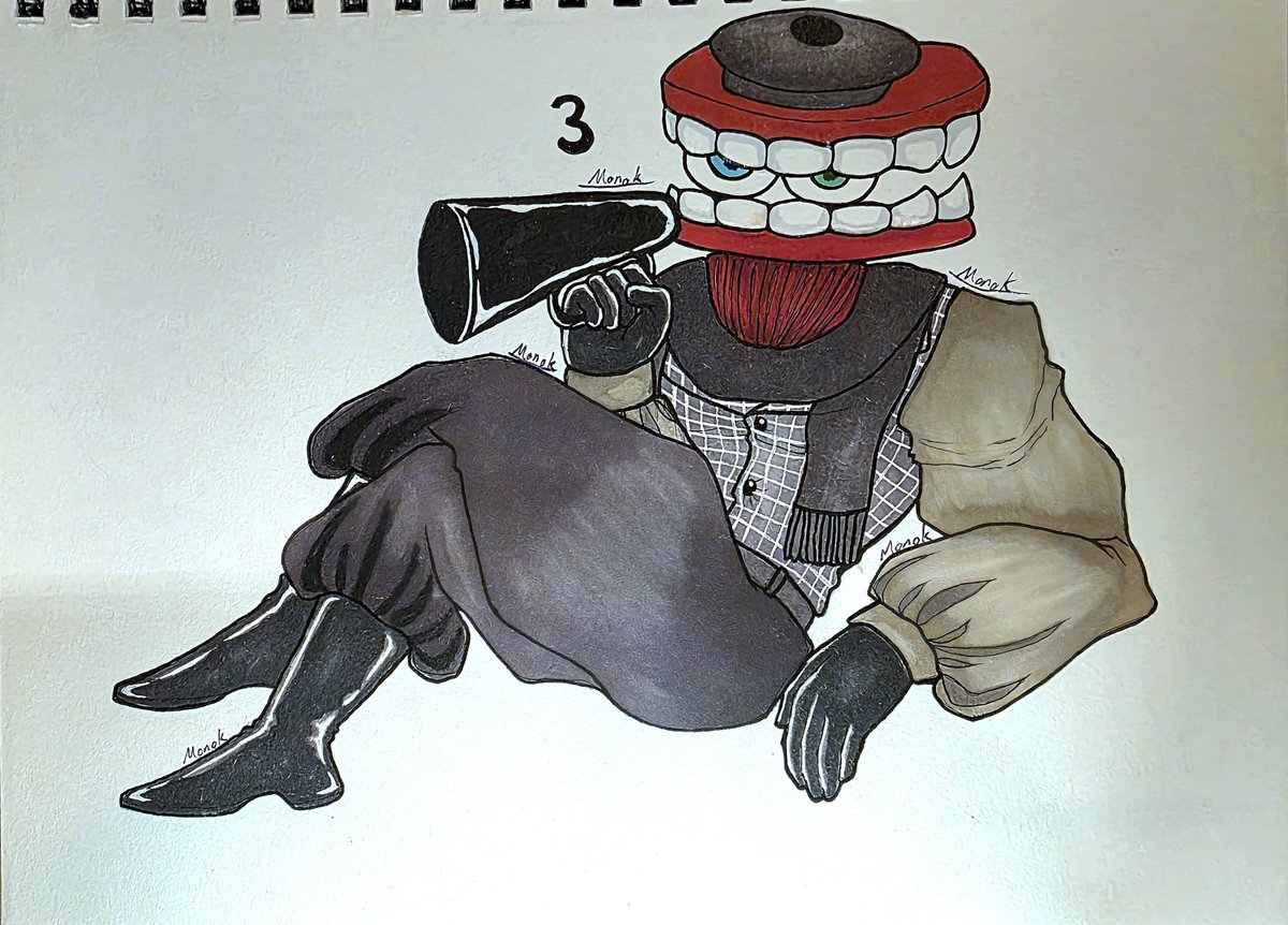 Monok26551547's tweet photo. Cainetober drawing Caine from the amazing digital circus for the entirety of October.
Day 3 his Direktor outfit from the latest ad about the art book, i got the deluxe version. 
 Had alot of fun with this one 🥰.

#drawing #caine #theamazingdigitalcircus #tadc https://t.co/FxXwHNd9pU