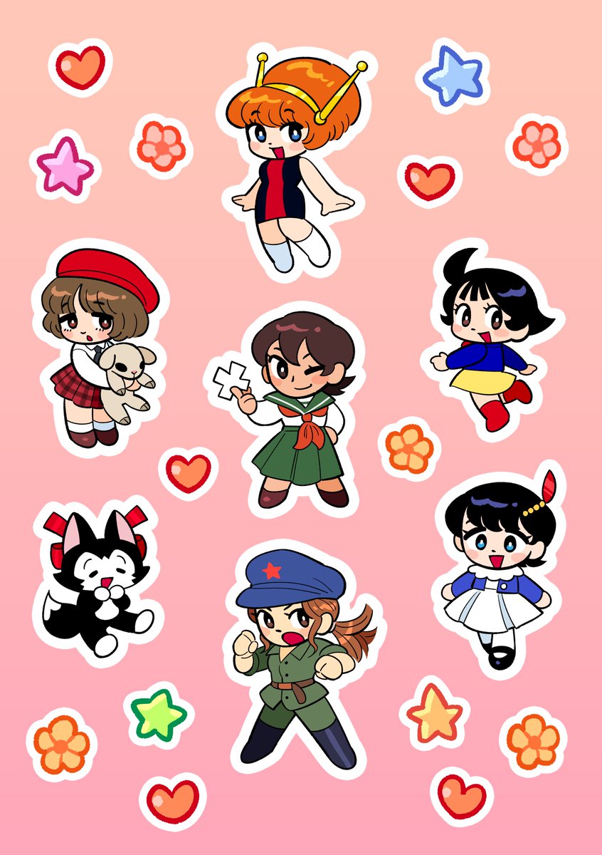neesaig's tweet photo. Tezuka stickers part 1. Girls edition 💝 
Made as bonuses for Tezukaverse Zine!

#OsamuTezuka #手塚治虫 https://t.co/fXNrPOFdad