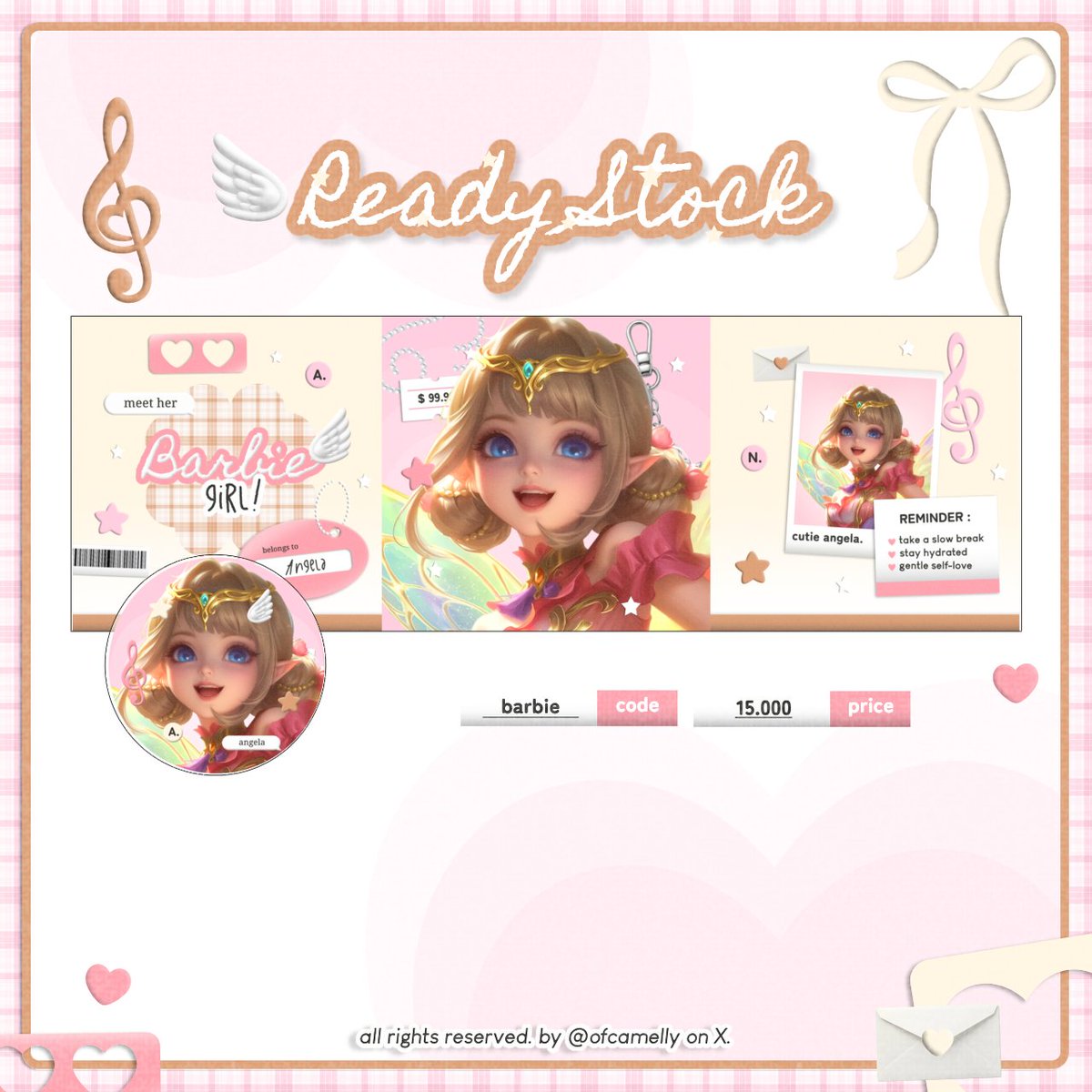 ofCamelly's tweet photo. 🎀💭 ౿ ⊹ boleh bantu rt? timakaci~  <3🩷

pagi semua.. lya kali ini balik lagi membawakan 4 rs angela mlbb nih

💰 : 15.000 / satuannya

take layout bisa langsung dm aku ia, dan jangan lupa untuk mt after dm!

tag. #bealanja https://t.co/yGY9G88Fix