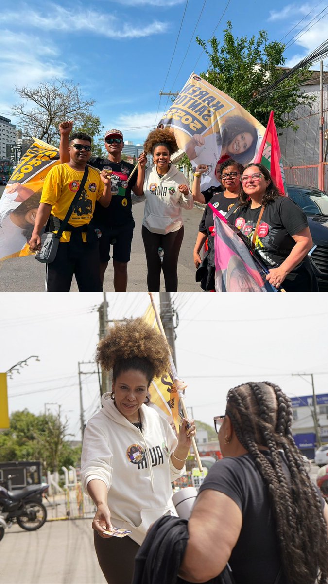 karenpsol's tweet photo. Último dia de campanha nessa energia boa! Com força coletiva e segurança de que levamos as lutas do povo que batalha mais longe! 

Agradeço cada pessoa que construiu junto esse momento! Amanhã será gigante, porque temos a coletividade com a gente 💛✊🏾

KAREN SANTOS 5️⃣0️⃣5️⃣5️⃣5️⃣
Para Deputada Estadual do RS ✊🏾

Pelo povo que batalha, nos vemos nas urnas amanhã! 💛