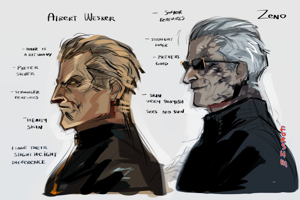 F0rshiii's tweet photo. Slept for 16 hours, sketched Zeno and Wesker and now I'm going back to mimir https://t.co/U5zvEogLP5