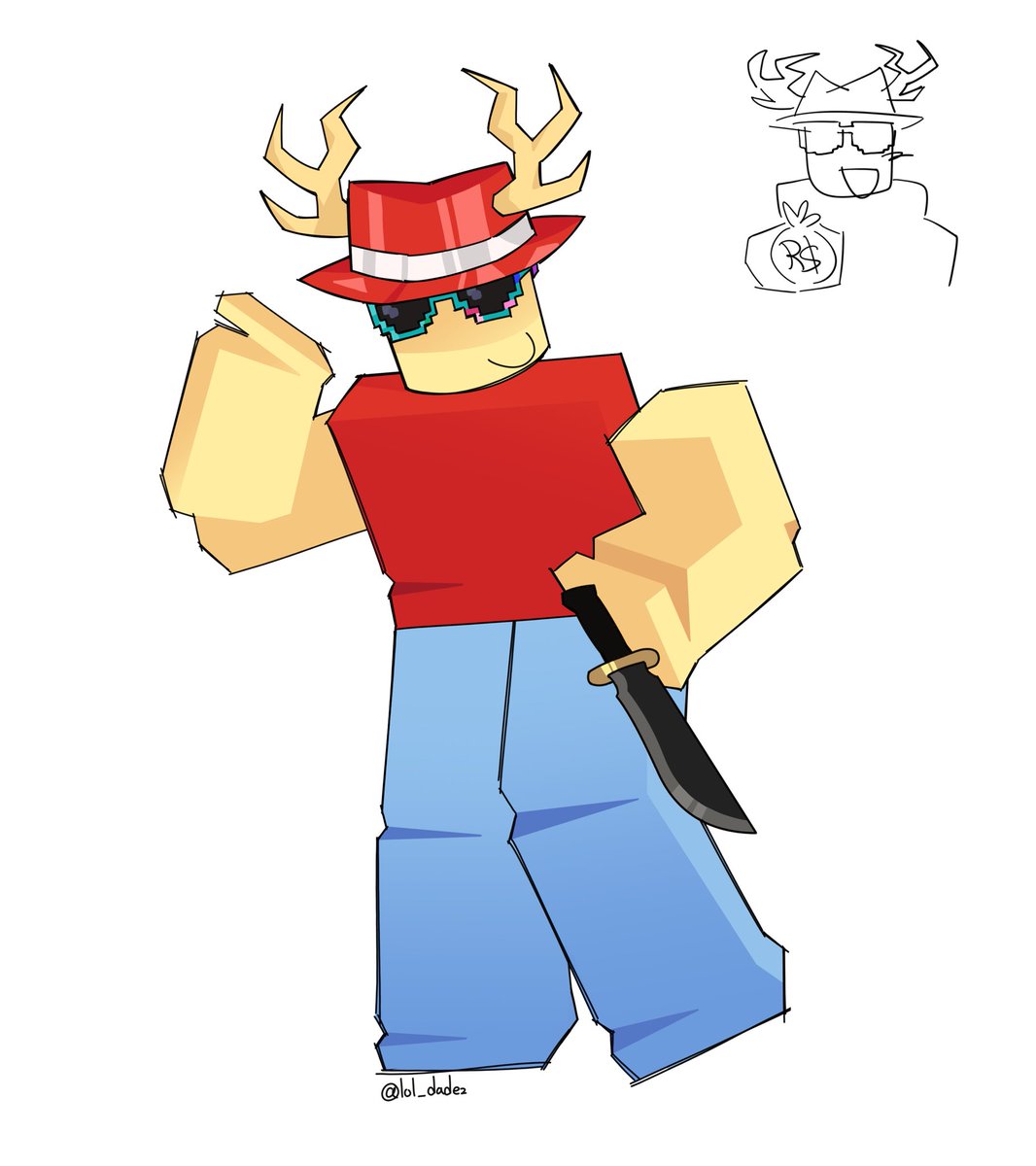 lol_dadez's tweet photo. Here is the Nikilis I drew in July compared to the one I drew now.

#roblox #robloxart https://t.co/VAhne8Q3mC