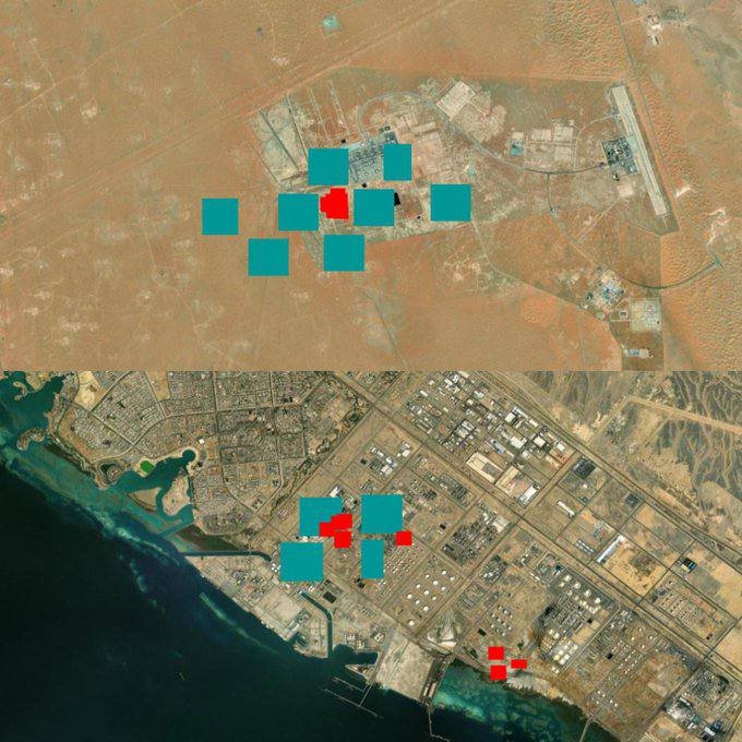 aalnaasi's tweet photo. رصد القمر الصناعي التابع لوكالة ناسا إشارات حرارية عالية الشدة(عبر مستشعر VIIRS) فوق مرافق حقل خريص النفطي ومحطة ينبع ما يرجح اندلاع حرائق فيها نتيجه للقصف الصاروخي البالستي القادم من اليمن الليلة 

#علي_النسي https://t.co/iENwAOjLmU