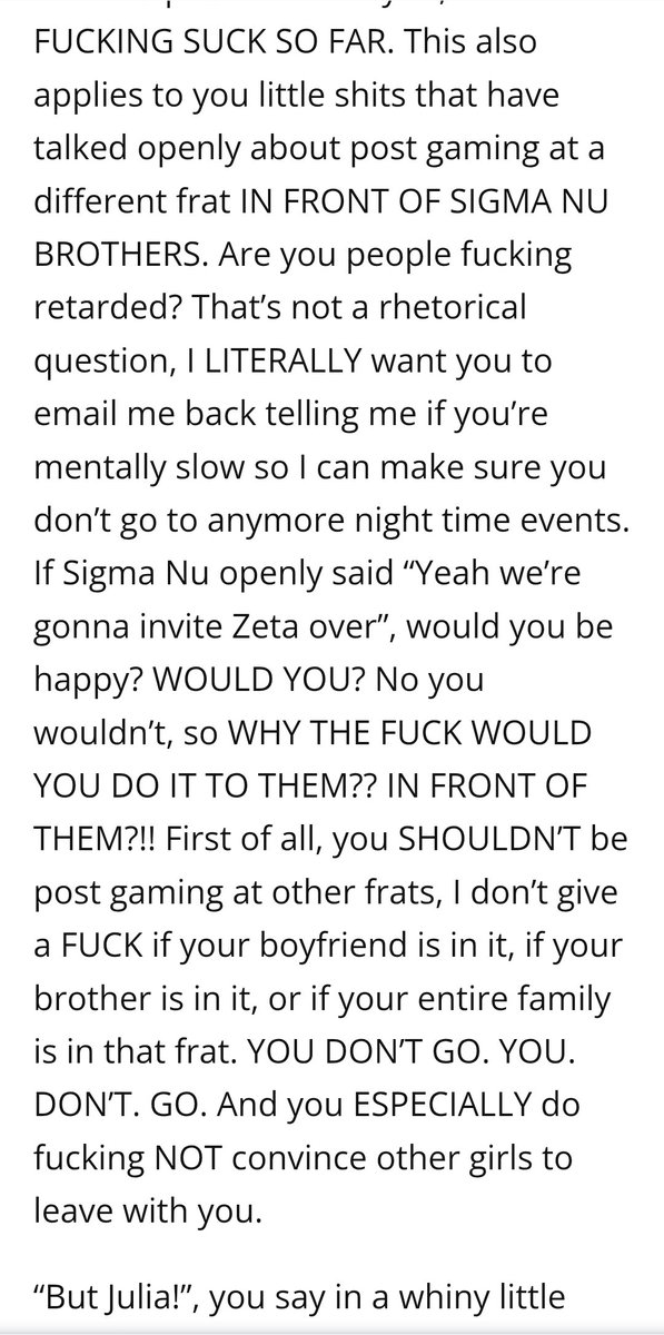 JDRockwellJr's tweet photo. Found it. I promise it's worth the read. This is what sorority presidents used to do to their members to police their members, and should be replicated in all 50 states (1/2): https://t.co/OEJ7CN69zH