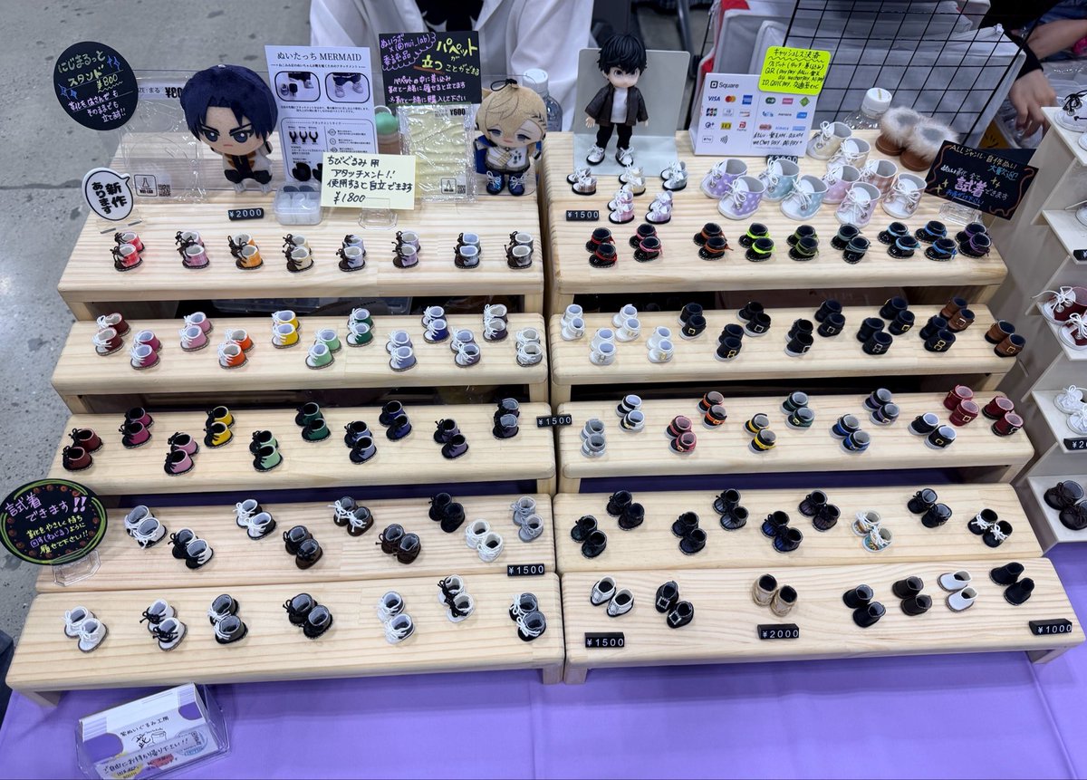 murasaki_nuinui's tweet photo. 10/4 ぬいFes
Ｊ21.22 後ほど設営写真あげますが。
ライナップはいつもと同じで、品切れ中が多々あります。
クレカ、ペイペイ使えます！

試着できますので、遊びに来て頂けたら嬉しいです。2027年小さめな靴の方はデザイン大幅リニューアル予定なので、在庫限り終了も多々あります！ https://t.co/EIokz0r57r