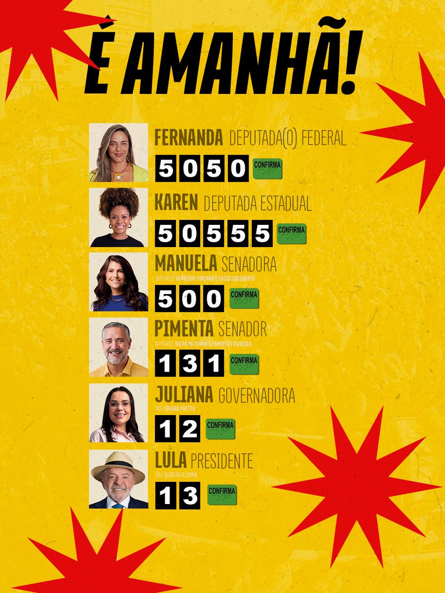 karenpsol's tweet photo. Amanhã a gente decide nosso futuro! E eu conto contigo ✊🏾

Da última vez faltou muito pouco. Dessa vez, vamos levar a voz de quem batalha todos os dias para dentro da Assembleia Legislativa.

KAREN SANTOS 50555 • Deputada Estadual pelo RS 
Não tira da mente.

Nos vemos nas urnas! ✊🏾

Karen Santos 💛