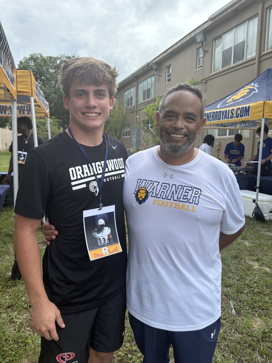 CadeWright0's tweet photo. 2030 RB Cade Wright Recruiting Visit-
Thank you to Warner University for the recruiting visit, it was a great opportunity to learn about the university. Thank you to @GSabillion for the invite, and Head Coach @dburks88 for the great conversation. Great win for the royals! All Glory to God.
@dburks88 @GSabillion @ocsathletics @OSCFootball @WarnerUFootball