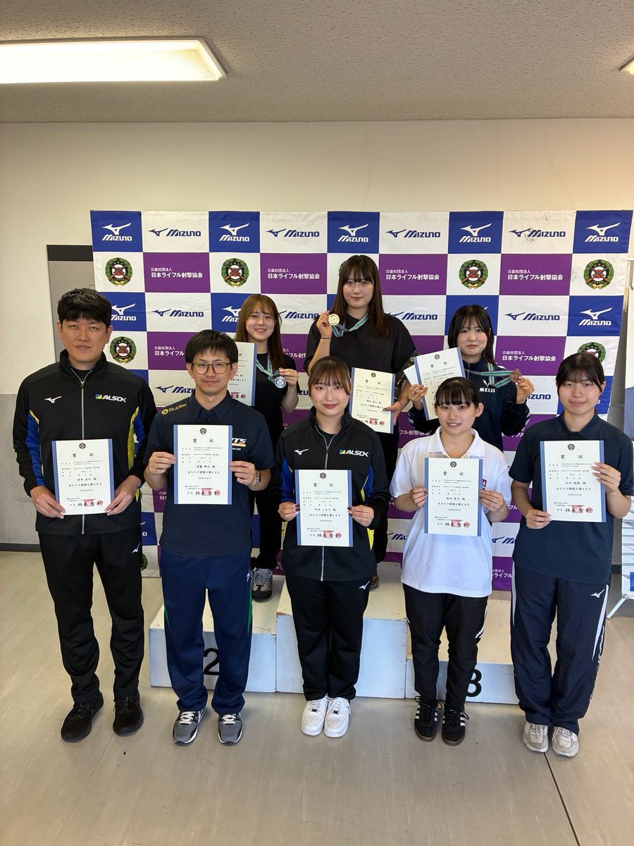 riflesports_jp's tweet photo. 2026年度全日本スポーツ射撃選手権大会
オリパラ共生大会
10月2日　混合エアライフル60発個人
優勝　野畑美咲（大分県）
2位　三浦莉桜（福井県）
3位　泰地陽詩（明治大学） https://t.co/xS6rPYgdmT