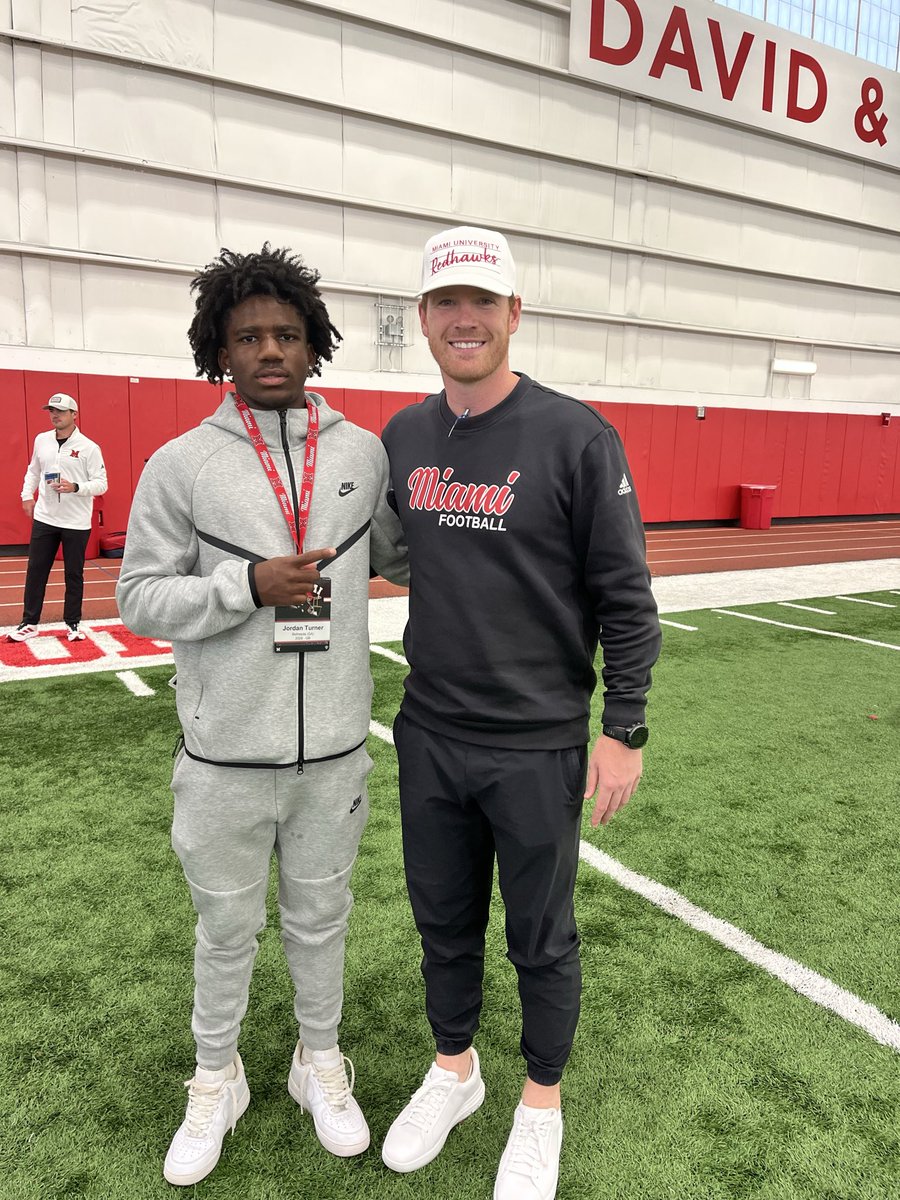 2JordanTurner's tweet photo. Had a great time at @MiamiOHFootball! It was a tough loss, but the team fought hard. Thank you @LeoOtt123 for the invite. Great atmosphere, and I learned a lot from talking with the coaches. 

@CoachF_Walker @AntwainTurner @BethesdaBlazers @RecruitGeorgia @CSAPrepStar @247recruiting @247Sports @Martin_Miami_HC