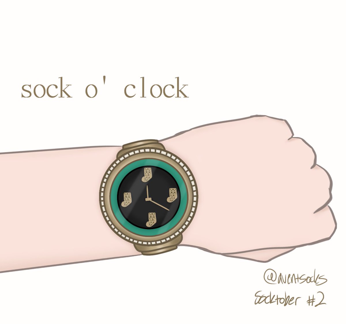 aventsocks's tweet photo. socktober #2 is a sock watch (which would be much funnier if I'd drawn a stopwatch ⏱️)
I was going to title it as "four o' sock", but "sock o' clock" is much better imo 🤔
I apologise if no one else is as fond of puns as I am... https://t.co/K1PxlmDDyz