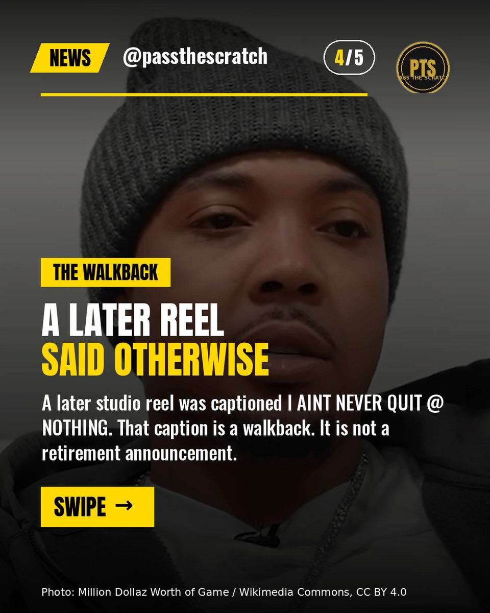 cryptonewb_e's tweet photo. G Herbo said on Instagram Live he is done with rap and not dropping more music, per Complex. A later reel was captioned "I AINT NEVER QUIT @ NOTHING!"
Walkback. Not a retirement announcement.
#GHerbo #PassTheScratch https://t.co/BEMSJR9tYm